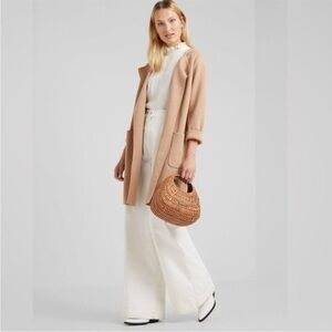 J. Crew Juliette Open front Longline Cardigan coat blazer tan Sz XS